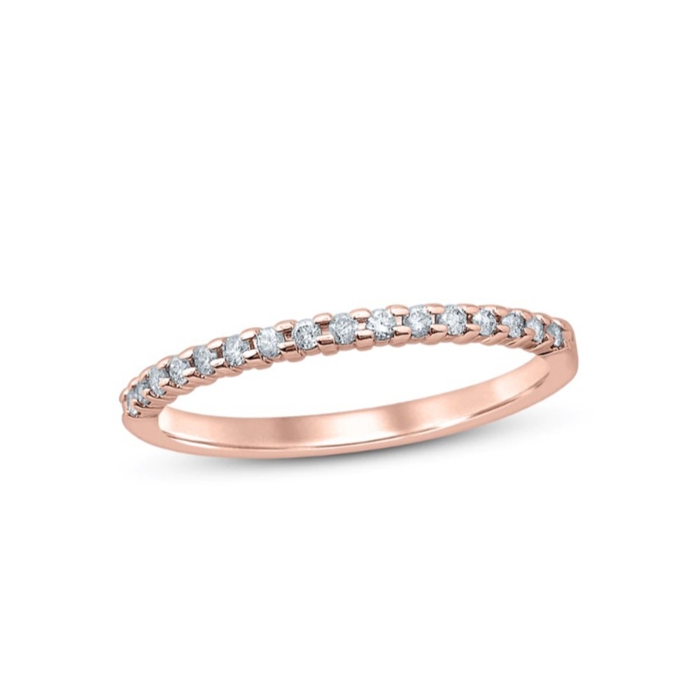 10k rose gold diamond pave ring - 8.5